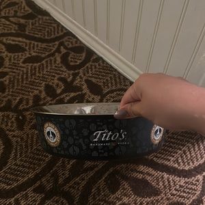 Stainless steel Tito’s LRG dog bowl